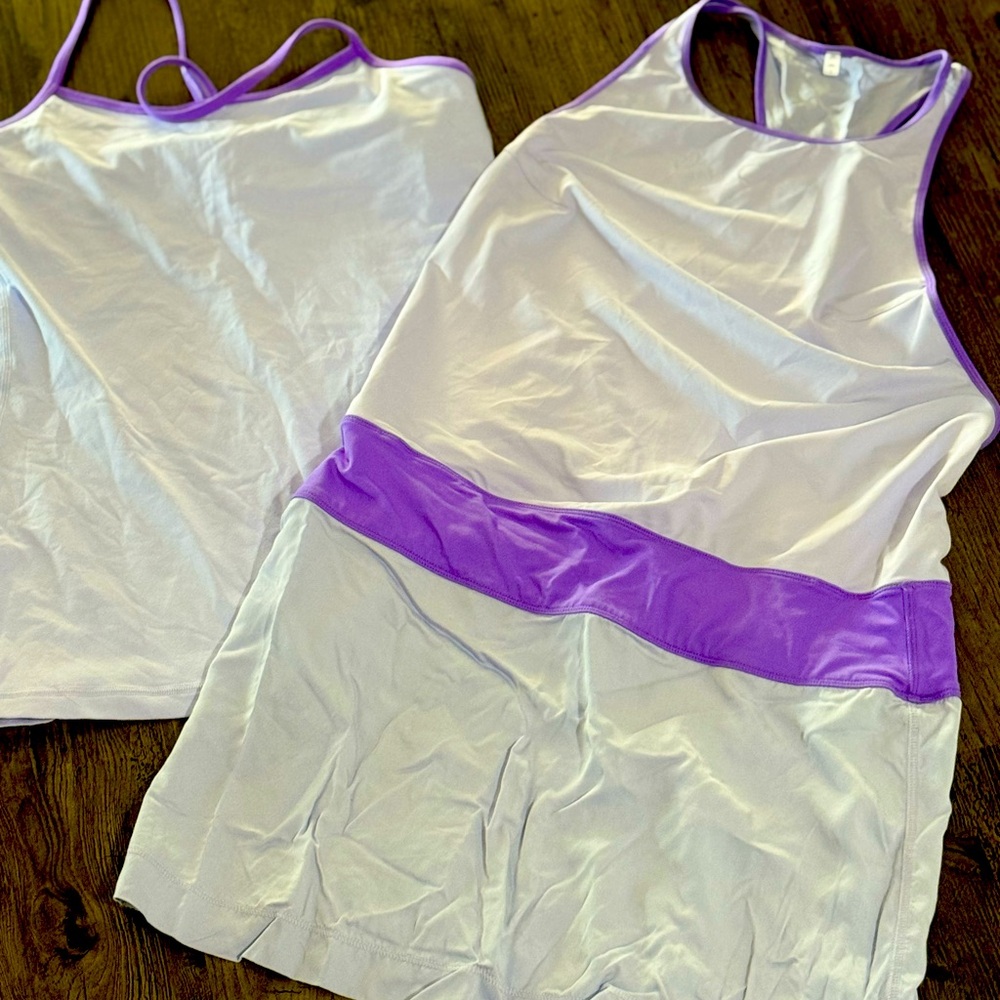 Lululemon Athletica Purple and White Chemise Set